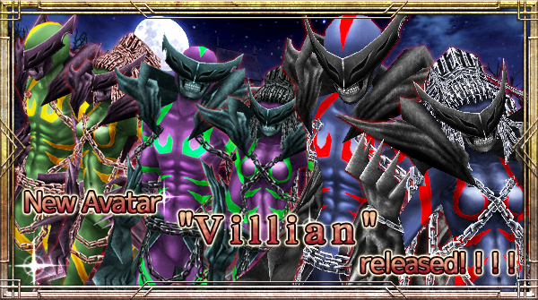 New Avatar "Villian" will be available!